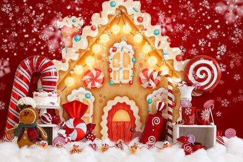 كيت جينجرهاوس منزل عيد الميلاد خلفية الشتاء الحلو مصاصة الخيال صورة خلفية لقضاء عطلة صور صور استوديو الدعائم 7x5ft in Saudi Arabia