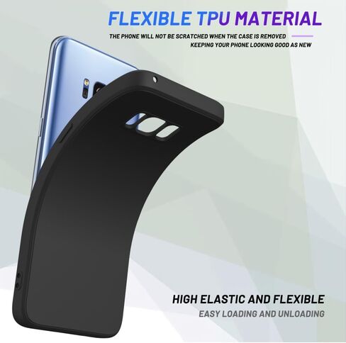for Samsung Galaxy S8 Case Black, Scratch Resistant with Soft Touch, Slim Thin Phone Cover for Samsung Galaxy S8 in Kuwait