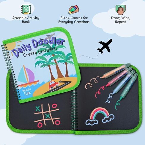 The Pencil Grip Daily Doodler Reusable Activity Book- Travel Cover, Includes 4 Wonder Stix in Saudi Arabia