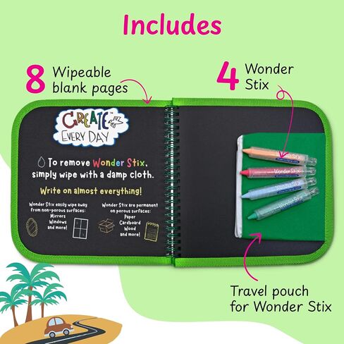 The Pencil Grip Daily Doodler Reusable Activity Book- Travel Cover, Includes 4 Wonder Stix in Saudi Arabia