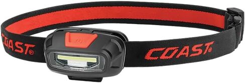 Coast® FL13 255 Lumen Dual Color (White & Red) LED Headlamp, Batteries & Hard Hat Clips Included, Red in Kuwait