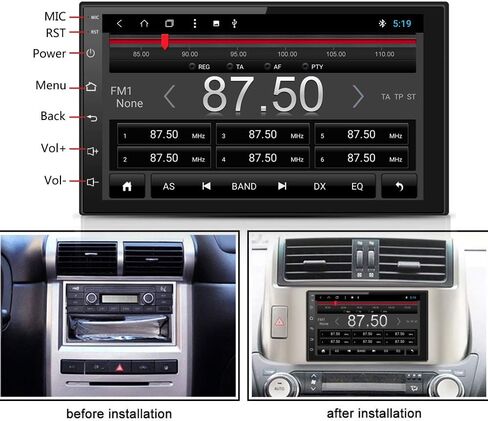 Ezonetronics Android Car Radio Double Din Navigation Bluetooth 2G&16G Touch Screen Car Multimedia Radio Support Mirror Link Play in Kuwait
