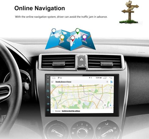 Ezonetronics Android Car Radio Double Din Navigation Bluetooth 2G&16G Touch Screen Car Multimedia Radio Support Mirror Link Play in Kuwait