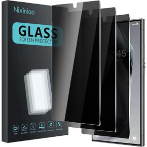 3 Pack Privacy Screen Protector for Samsung Galaxy S24 Ultra, Anti Spy Tempered Glass 9H Hardness, Black Protector Anti Spy, Bubble Free, Anti-Scratch