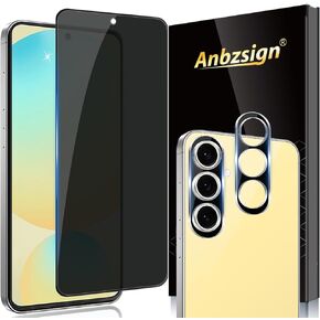 2 Pack for Samsung Galaxy S24 FE (2024) Privacy Screen Protector Full Coveray + 2 Pack Camera Lens Protector, Anti-Spy 9H Hardness Touch Sensitive Case Friendly For Galaxy S24 FE 5G.