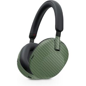 MightySkins Carbon Fiber Skin Compatible with Sony WH-1000XM5 Headphones - Solid Blue | Protective, Durable Textured Carbon Fiber Finish | Easy to Apply