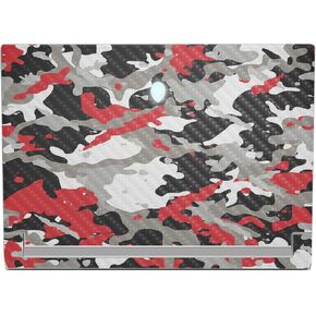 MightySkins Carbon Fiber Skin Compatible with Alienware X17 R2 (2022) Full Wrap Kit - Red Camo | Protective, Durable Textured Carbon Fiber Finish | Easy to Apply & Change Styles | Made in The USA