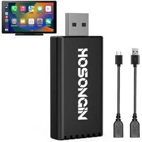 HOSONGIN Wireless CarPlay Adapter Fast and Easy Use Fit for Factory Wired CarPlay 2024 Upgrade Dongle for Fits Cars from 2015, iOS 10+