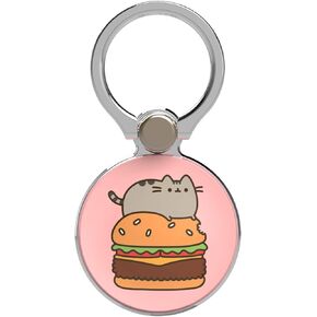 iFace x Pusheen Licensed Series Universal Smartphone Ring Holder Accessory for Girls/Women - Cute Stick-On Phone Attachment for iPhone, Samsung Galaxy, etc. - Pusheen on a Burger