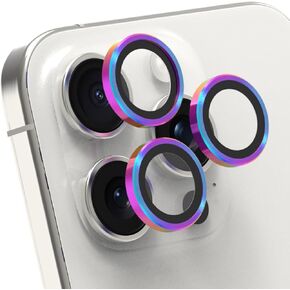 PureGear Camera Lens Protector for Apple iPhone 15 Pro & 15 Pro Max, Protects Camera Lens from Drops & Scratches, Ultra-Thin HD Tempered Glass Individual Ring Cover Lens Protectors - Gold