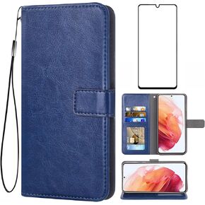 Asuwish متوافق مع هاتف Samsung Galaxy S21 Plus Glaxay S21+ 5G حافظة محفظة من الزجاج المقسى وغطاء جلدي قابل للطي وحامل بطاقات لهاتف Gaxaly S21+5G S21plus 21S + S 21 21+ G5 أسود in Kuwait