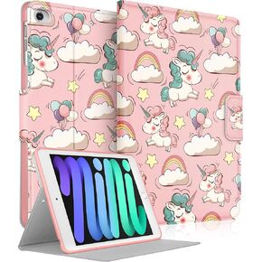 Case for iPad Mini 5 2019/Mini 4/Mini 3/Mini 2/Mini 1 - for Women Girls Kids Teens Girly Kawaii Cartoon Funny Lovely Protective for iPad Mini 5th Generation 7.9" Case, Yellow