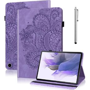 Case for Amazon Kindle Fire Max 11 Case (13th Generation, 2023 Release) 11",PU Leather Folio Stand Embossed Peacock Flower Stand Cover with Elastic Band Stylus for Fire 11 Tablet - Brown