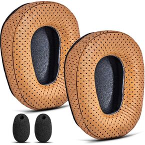 B450-XT B550-XT Replacement Ear Pads Sheepskin Leather Ear Cushion Compatible with B450-XT B550XT Headset I B450 B550 XT Kit Accessories (Khaki)