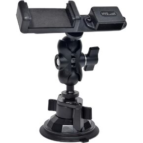 HYS Car Suction Cup Mount for Handheld Two Way Radio/Walkie Talkie & Phone Holder, Dashboard/Windshield/Window Phone Holder, for All Cellphones & for Motorola Midland Uniden Cobra HT Amateur Radio