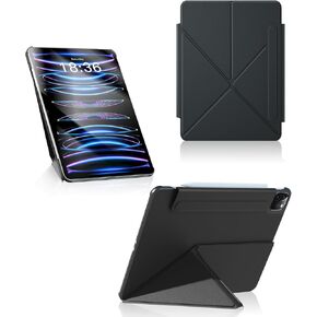 BOBOLEE Case for iPad 11 M2 Air 6th Gen., Pro 11 4th/3rd/2nd/1st Gen., Air 5th/4th Gen. 10.9, Protective Slim Lightweight Multiple View Stand, Magnetic PU Cover, Auto Sleep Wake Shell, Pink