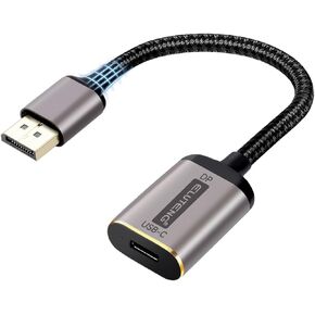 ELUTENG USB C to DisplayPort Adapter 4K@60Hz USB Type C 3.1 to DP Converter Uni-bidirectional USBC Female to DP Male Cord Compatible for iPhone 15 Series, MacBook, iMac, iPad Pro, Galaxy 23/22