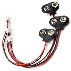 9V Battery Connector 3 Pack, I-Type 2DPH 9 V Battery Clip-9V Battery Buckle Connector Hard Buckle Plastic Housing and Wires Leads Iength 5.9 inches
