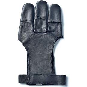 Leather Archery Glove | Handmade Shooting Hunting Three Finger Gloves | Recurve Bow Archery Cow Hide Leather Gloves | Excellent Fitting