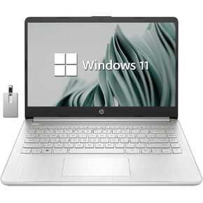 HP Laptop 14-DQ5043CL 14-inch FHD Screen Notebook, Intel Core i3-1215U 8GB DDR4 RAM, 512GB PCIe SSD PC Windows 11 Home Installed, Portable Traditional Computer w/ HDMI USB C Port Silver (Renewed)