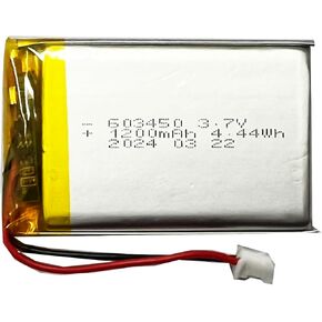 FITHOOD 603450 Battery 3.7v 1200mAh Lithium Polymer Rechargeable Battery with with JST Connector for Household Appliances