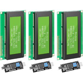 AITRIP 3PCS 2004 20x4 LCD Module IIC I2C Interface Adapter Blue Backlight Compatible with Arduino R3 Raspberry MEGA2560 (Blue)