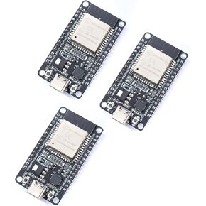 Teyleten Robot ESP32S ESP32 ESP-WROOM-32 لوحة تطوير 2.4 جيجا هرتز ثنائي النواة واي فاي + بلوتوث 2 وحدة تحكم دقيقة لاردوينو (ESP32 30P TYPE-C، 3 قطع)
