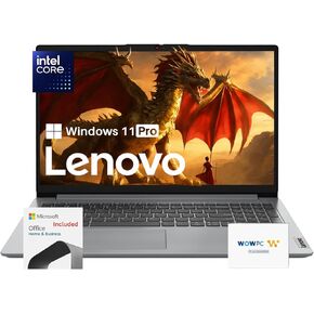 Lenovo Newest Model 15 Premium Laptop | 1 Year Office 365 w/ 1TB Cloud Storage | Intel Core | 15.6" | 12GB RAM | 1.1TB Storage (640GB SSD + 512GB External Storage) | Win 11 Pro | w/WOWPC Bundle