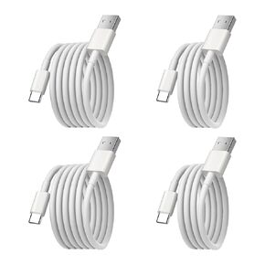 USB Type-C to A Cable 4pack (2pack 3ft,2pack 6ft), USB A to USB C Cable Compatible with iPhone 15, Fast Charging Carplay Cable