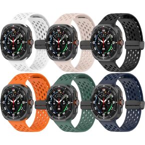 Silicone Watch Band 6Pack Compatible with Samsung Galaxy Watch Ultra 47mm/Galaxy Watch Ultra- Fits 5.5''-8.7'' Wrist,Soft,Durable,Lightweight,Breathable