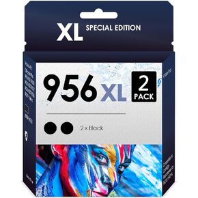 5-Star Compatible Inkjet Cartridge Replacement for 956xl. Works with OfficeJet Pro 7720, 7730, 7740, 8200, 8210, 8216, 8218, 8700, 8716, 8718, 8719, 8720 Printers. 2 Pack (Black).