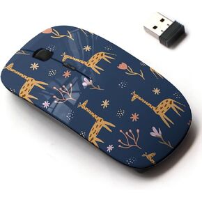2.4G Wireless Mouse with Cute Pattern Design for All Laptops and Desktops with Nano Receiver - Romantic Pattern Giraffe Stylish