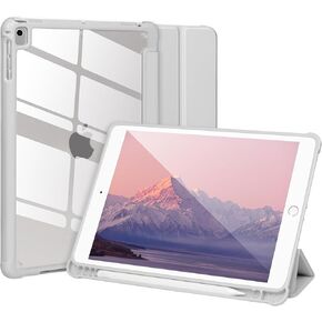 Case Compatible with iPad 6/5th Generation 9.7’’2018/2017,Case for iPad Air 2/1-9.7 inch, Shockproof Hard Shell Clear Cover with Pencil Holder,Tablet Cover for iPad 9.7‘’ with Auto Wake/Sleep,Black