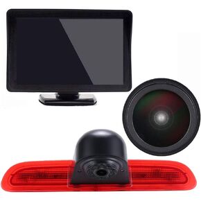 HD 1280x720 Pixels 1000 TV Lines 3rd Brake Light Reversing Camera Brake lamp Parking Camera for Toyota Commuter HiAce H200 MK5 Van LWB Trh Kdh Tailgate Bus 3rd Transporter+4.3" Reverse Mirror Screen