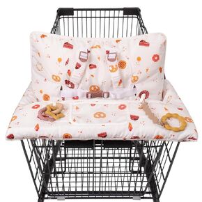 Shopping Cart Cover for Baby 2 in 1 High Chair Covers for Restaurant Comfortable Grocery Cart Seat Covers for Infant, Toddler Universal Suitable for Most Shopping Carts Machine Washable, DJ Pink