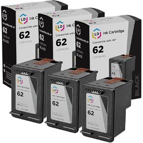 LD Remanufactured Ink Cartridge Replacement for HP 62 C2P04AN (Black, 3-Pack) Compatible with OfficeJet 200 Mobile, 250 Mobile, 5740, 5741, 5742, 5743, 5744, 5745, 5746, 6301, 8040, 8045