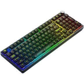 Crystal Clear Keycaps,Transparent Translucent Mechanical Keyboard Keycaps,PC Material 131 Keys Set,MDA Keycaps, Universal Compatiability for 100%, 75%, 65%, 60% Keyboard (Crystal Black)