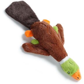 Nocciola 2-in-1 No Stuffing Crinkle Dog Toys with Soft and Durable Fabric, Holds Water Bottles, 21.7" Large Size Stuffless Dog Toys, Squeaky Dog Toys for Small to Large Dog-Duck