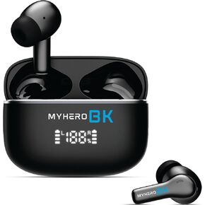 Wireless earbuds Hybrid ANC + ENC with 6 Microphone, Headphones bluetooth 5.4, Earphones with Noise Cancelling, Transparency mode and Deep Bass In-ear for Android / iPhone, 40 Hrs playback, Black Case