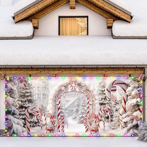 Christmas Garage Door Decorations 16 x 7 ft Christmas Garage Door Banner Backdrop Xmas Garage Door Cover for Christmas Garage Door Cover