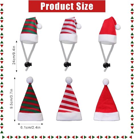 12 Pcs Mini Christmas Pet Hats Chicken Hat Scarf Set Tiny Santa Duck Hats for Crafts Santa Hamster Lizard Hats Xmas Guinea Pig Costume with Adjustable Chin Strap for Hen Hamster Kitty Puppy in Kuwait
