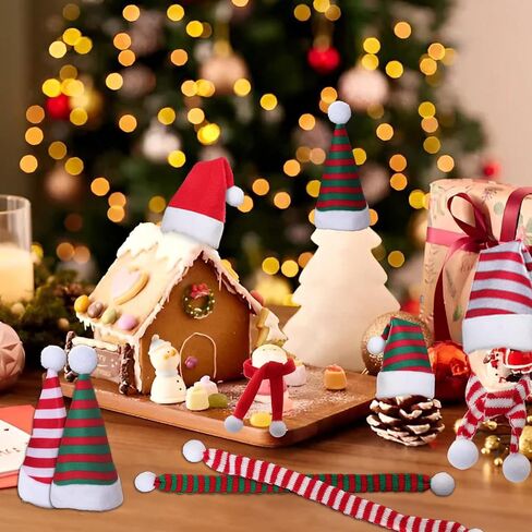 12 Pcs Mini Christmas Pet Hats Chicken Hat Scarf Set Tiny Santa Duck Hats for Crafts Santa Hamster Lizard Hats Xmas Guinea Pig Costume with Adjustable Chin Strap for Hen Hamster Kitty Puppy in Kuwait