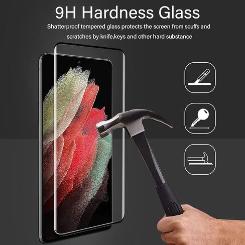 واقي شاشة Galaxy S21 Ultra، واقي شاشة زجاجي مقوى Galaxy S21 Ultra [3+1 Pack] 1 Pack واقي عدسة الكاميرا، واقي شاشة زجاجي مقوى بقوة 9H لهاتف Samsung Galaxy S21 Ultra in Kuwait