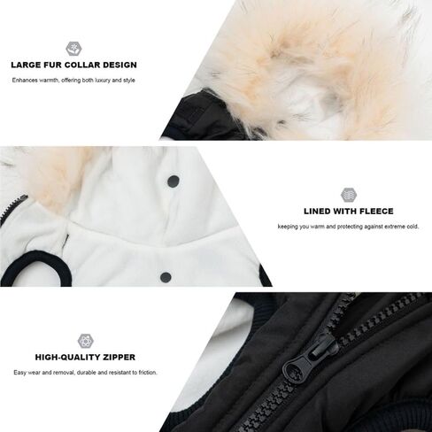 معطف شتوي للكلاب من PINA، سترة شتوية للكلاب مع قماش مقاوم للماء، معطف دافئ للكلاب مع غطاء من الفرو الصناعي، سترة شتوية للكلاب مع حزام عاكس للكلاب الصغيرة والمتوسطة والكبيرة، أحمر، مقاس S in Kuwait