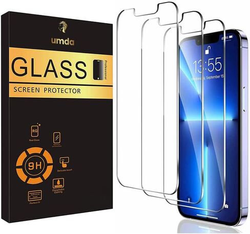 واقي شاشة زجاجي مقوى 9H لهاتف iPhone 13 و13Pro و14 [عبوة من 3 قطع] لشاشة iPhone، صديق للحافظة، مضاد للخدش in Saudi Arabia