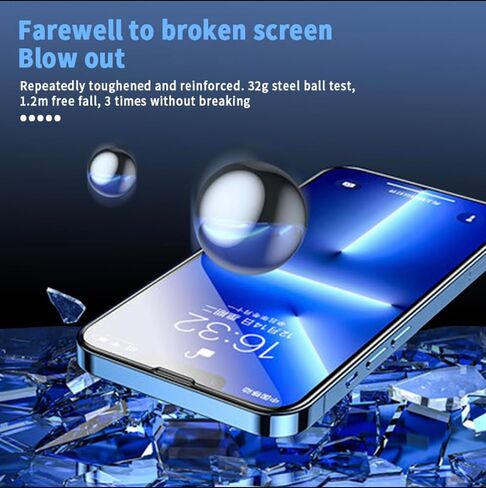 واقي شاشة زجاجي مقوى 9H لهاتف iPhone 13 و13Pro و14 [عبوة من 3 قطع] لشاشة iPhone، صديق للحافظة، مضاد للخدش in Saudi Arabia