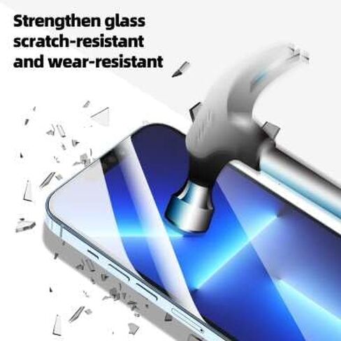 واقي شاشة زجاجي مقوى 9H لهاتف iPhone 13 و13Pro و14 [عبوة من 3 قطع] لشاشة iPhone، صديق للحافظة، مضاد للخدش in Saudi Arabia