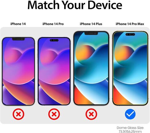 واقي شاشة DOME GLASS Whitestone لهاتف iPhone 14 Pro Max (6.7 بوصة)، درع زجاجي مقوى بالكامل مع تقنية تشتيت السائل [مجموعة سهلة التركيب] واقي شاشة الهاتف الذكي - عبوتان in Kuwait