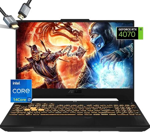 ASUS-TUF F15-Gaming Laptop-4070 - i7-12700H - RGB Backlit Keyboard - 15.6 FHD IPS Display 100% sRGB - Thunderbolt4 USB C - G-SYNC - Wi-Fi 6 - Webcam - HDMI Cable (64GB RAM |2TB PCIe SSD) in Saudi Arabia