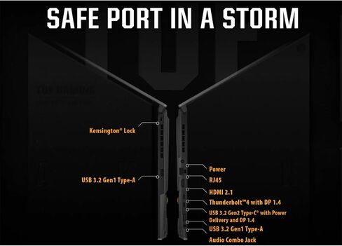 ASUS-TUF F15-Gaming Laptop-4070 - i7-12700H - RGB Backlit Keyboard - 15.6 FHD IPS Display 100% sRGB - Thunderbolt4 USB C - G-SYNC - Wi-Fi 6 - Webcam - HDMI Cable (64GB RAM |2TB PCIe SSD) in Saudi Arabia